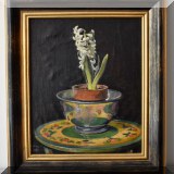 A10. Oil on canvas hyacinth painting. 